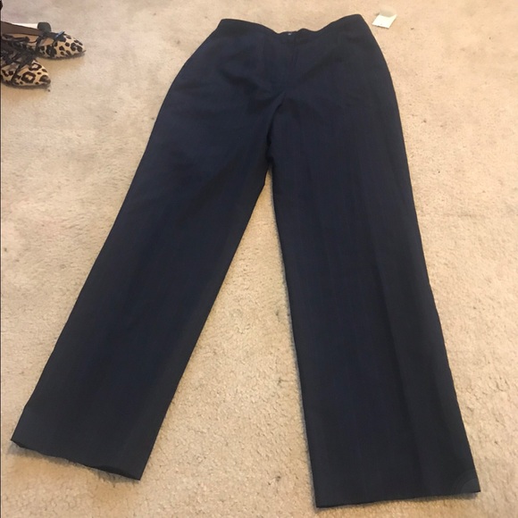 Kasper navy blue pinstripe pant suit set